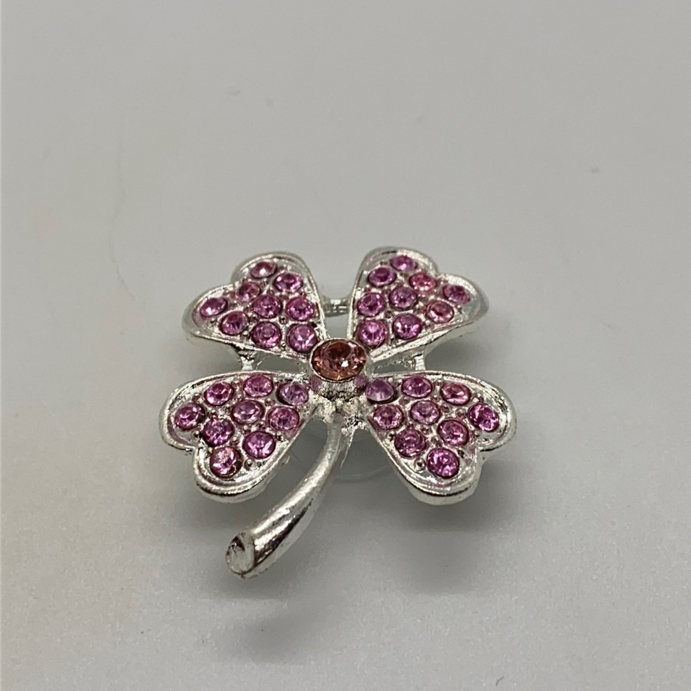 Pink and silver bling croc charm